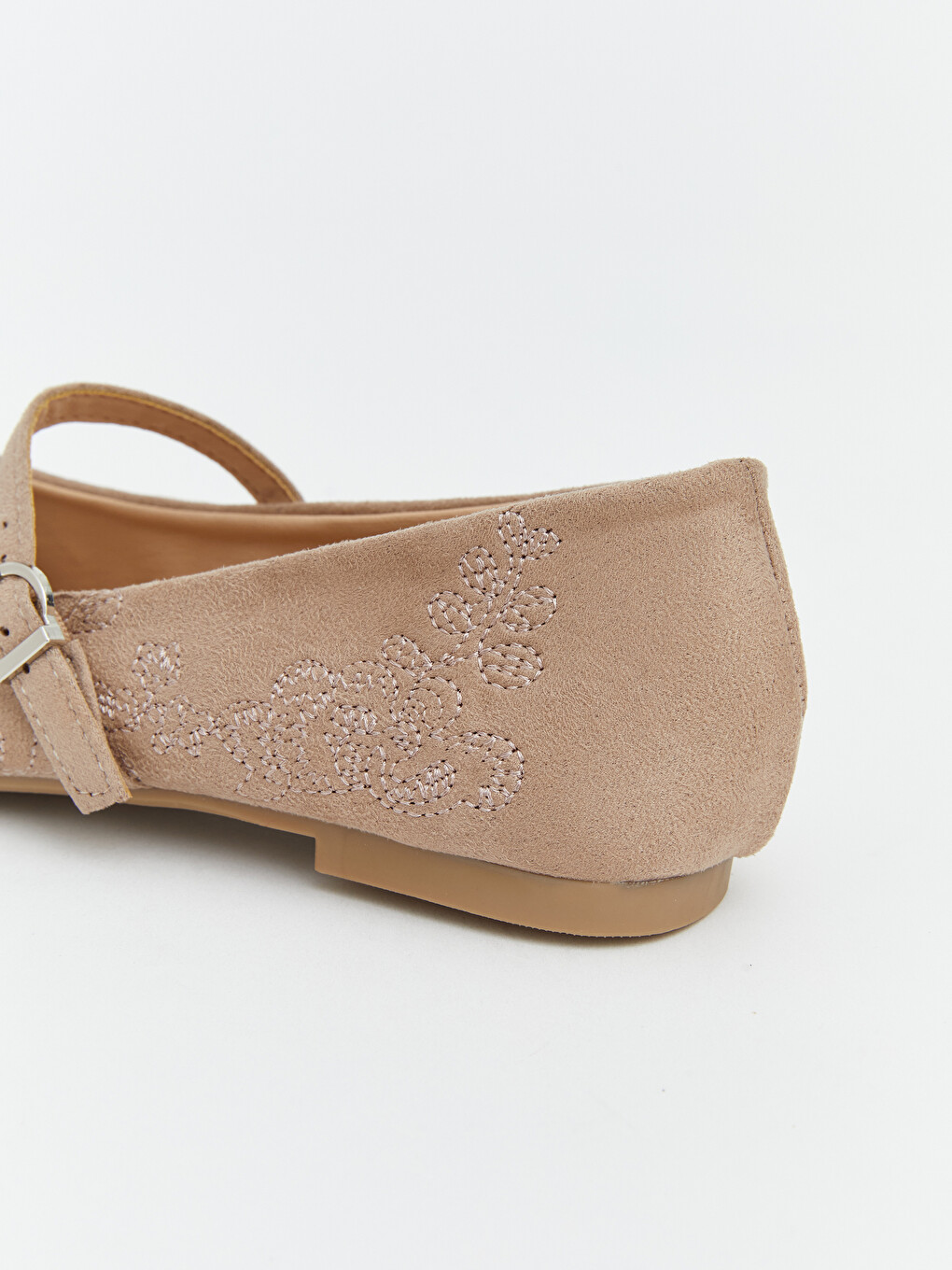 Embroidered Buckle-detail Women's Ballet Flats-2