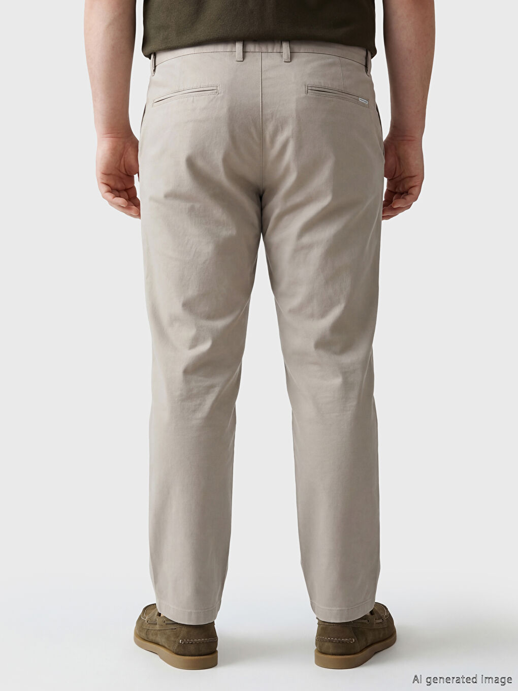 Bej Standart Kalıp Erkek Pantolon-3