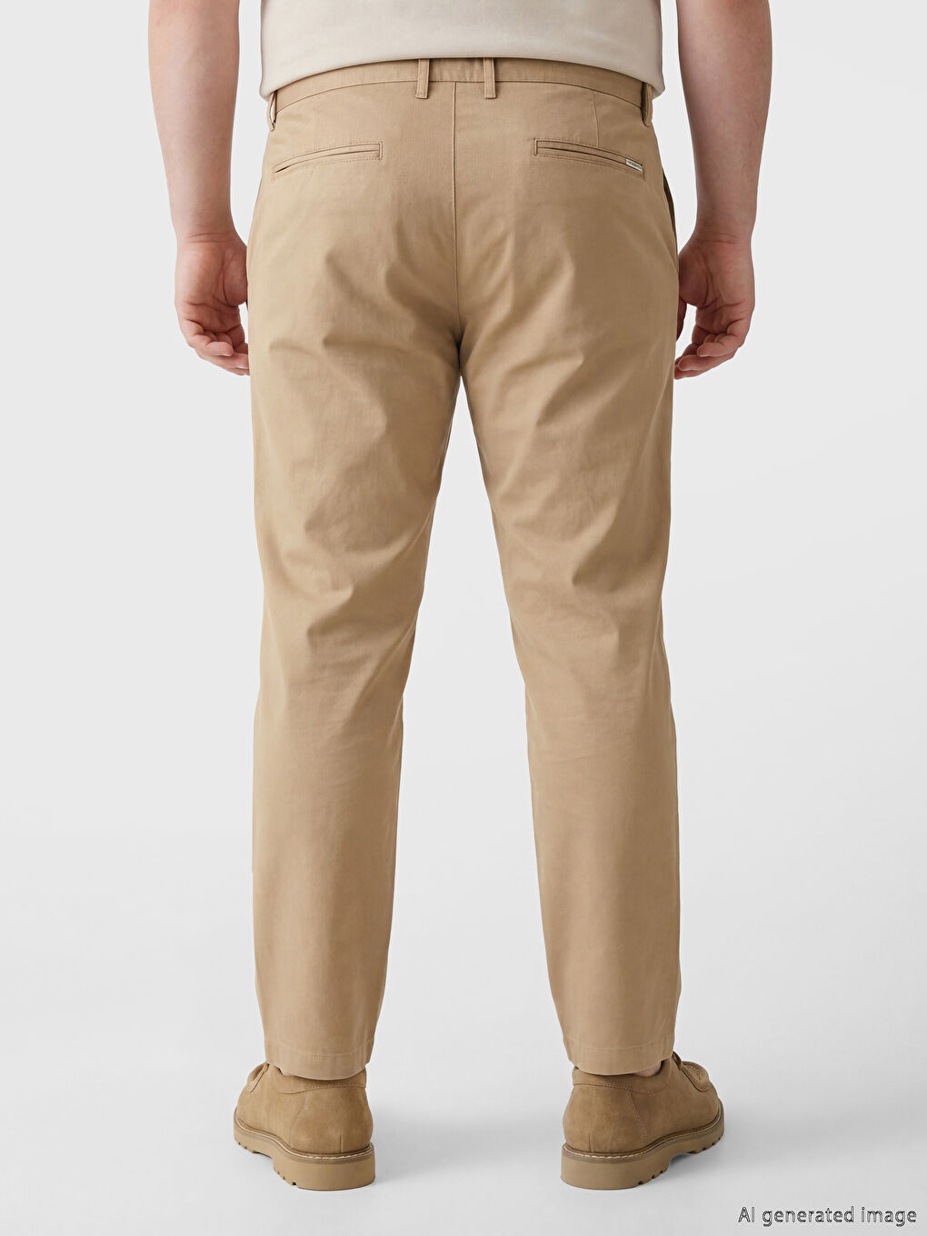 Bej Standart Kalıp Erkek Pantolon-4