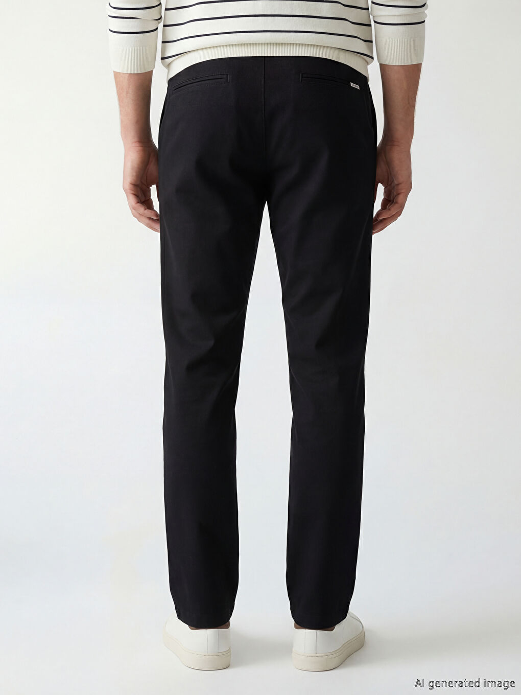 Siyah Standart Kalıp Erkek Pantolon-3
