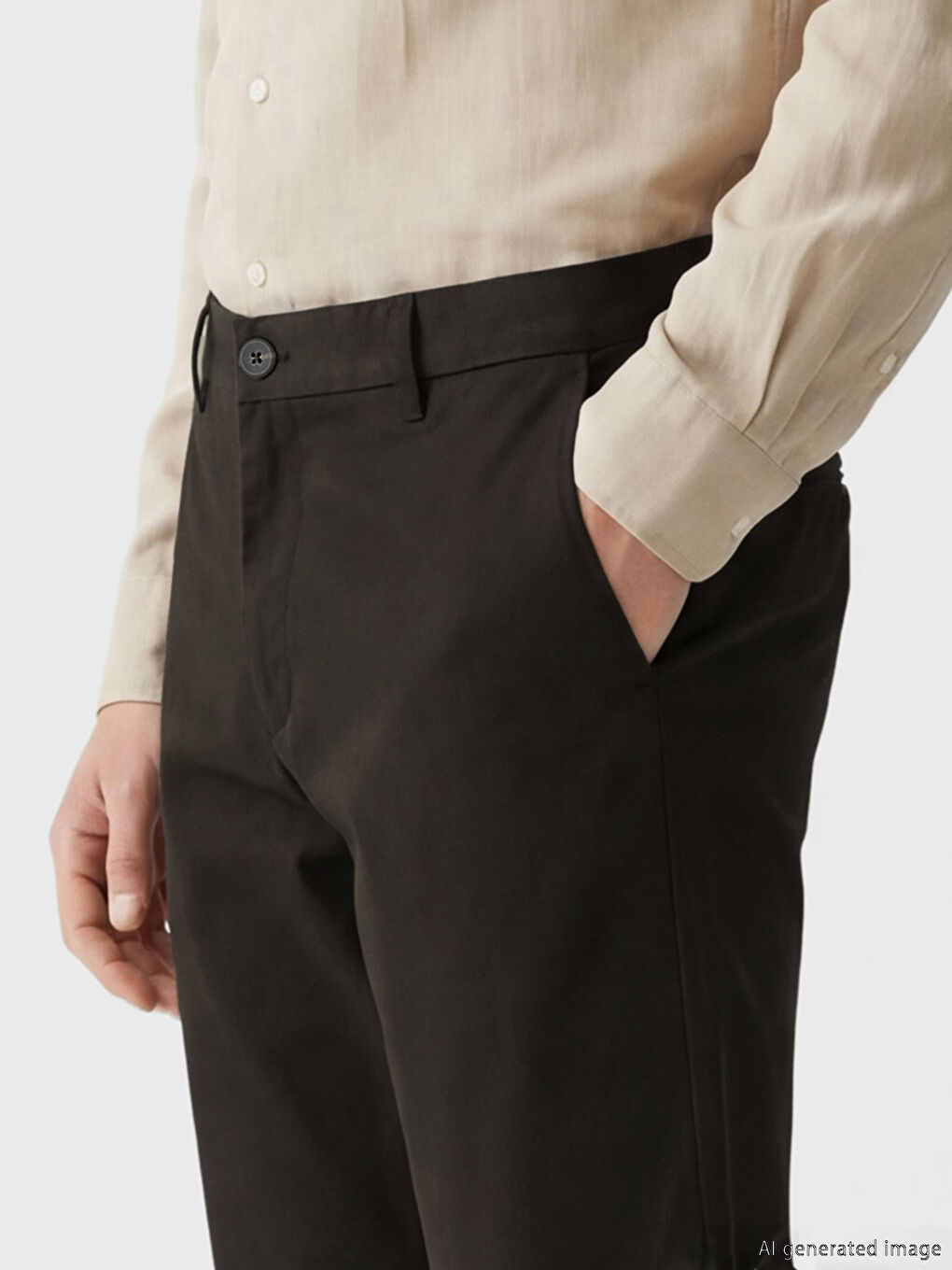 Kahverengi Standart Kalıp Erkek Pantolon-3