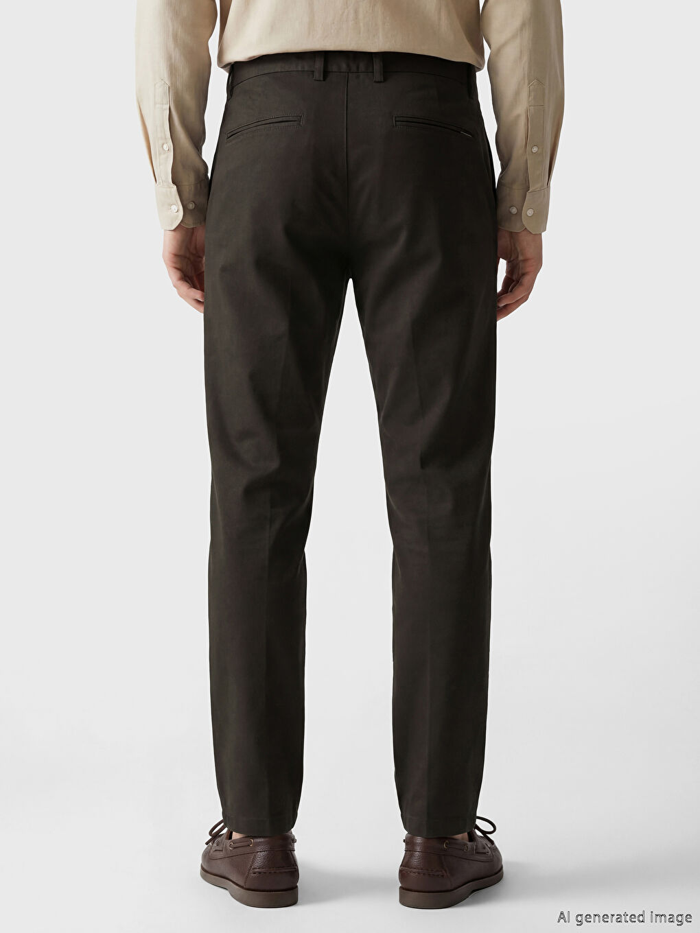 Kahverengi Standart Kalıp Erkek Pantolon-4