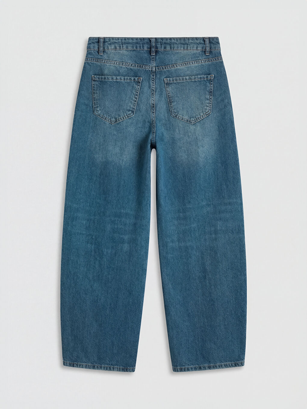 İndigo Barrel Fit Kadın Jean Pantolon-1