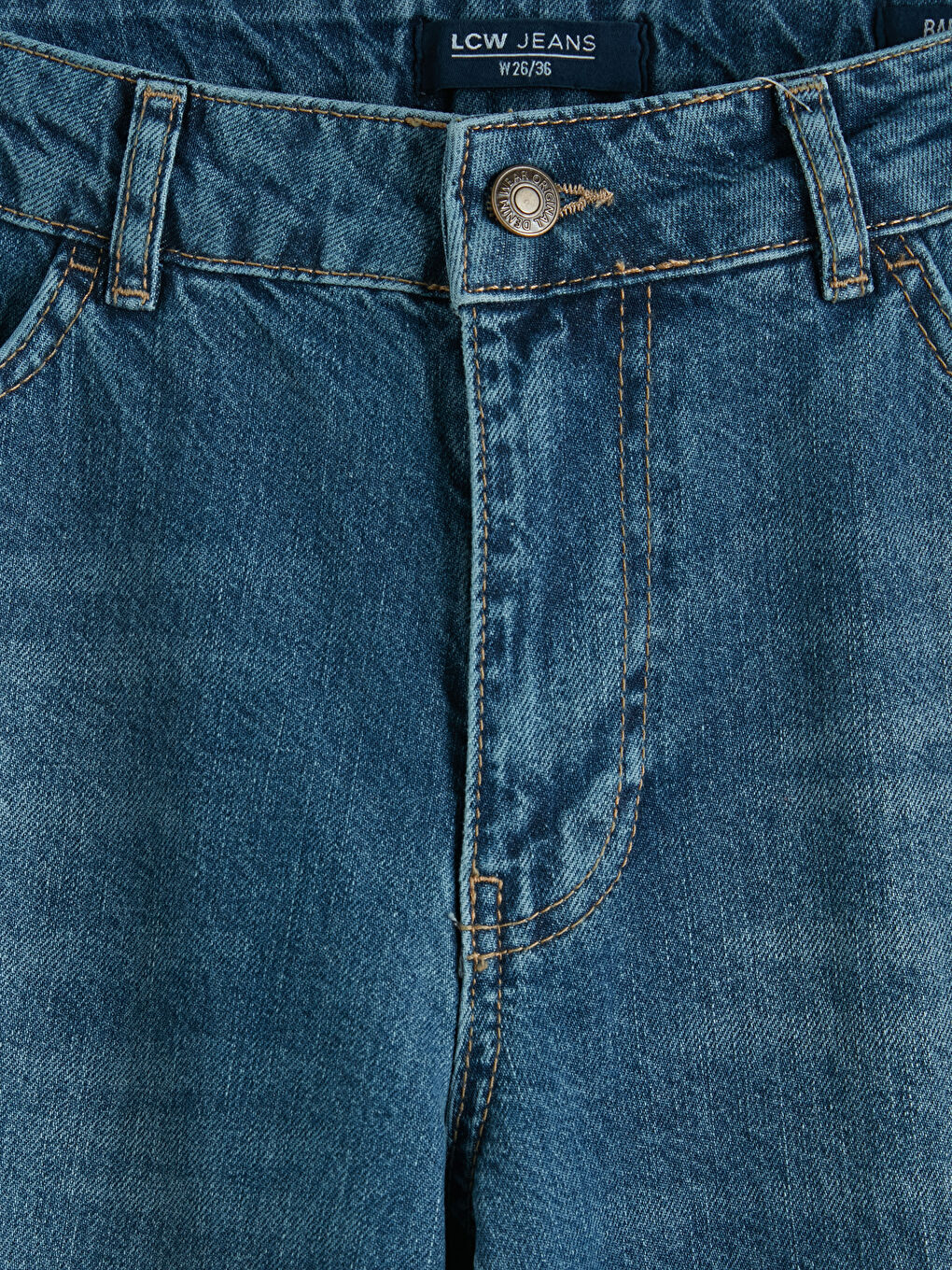 İndigo Barrel Fit Kadın Jean Pantolon-2