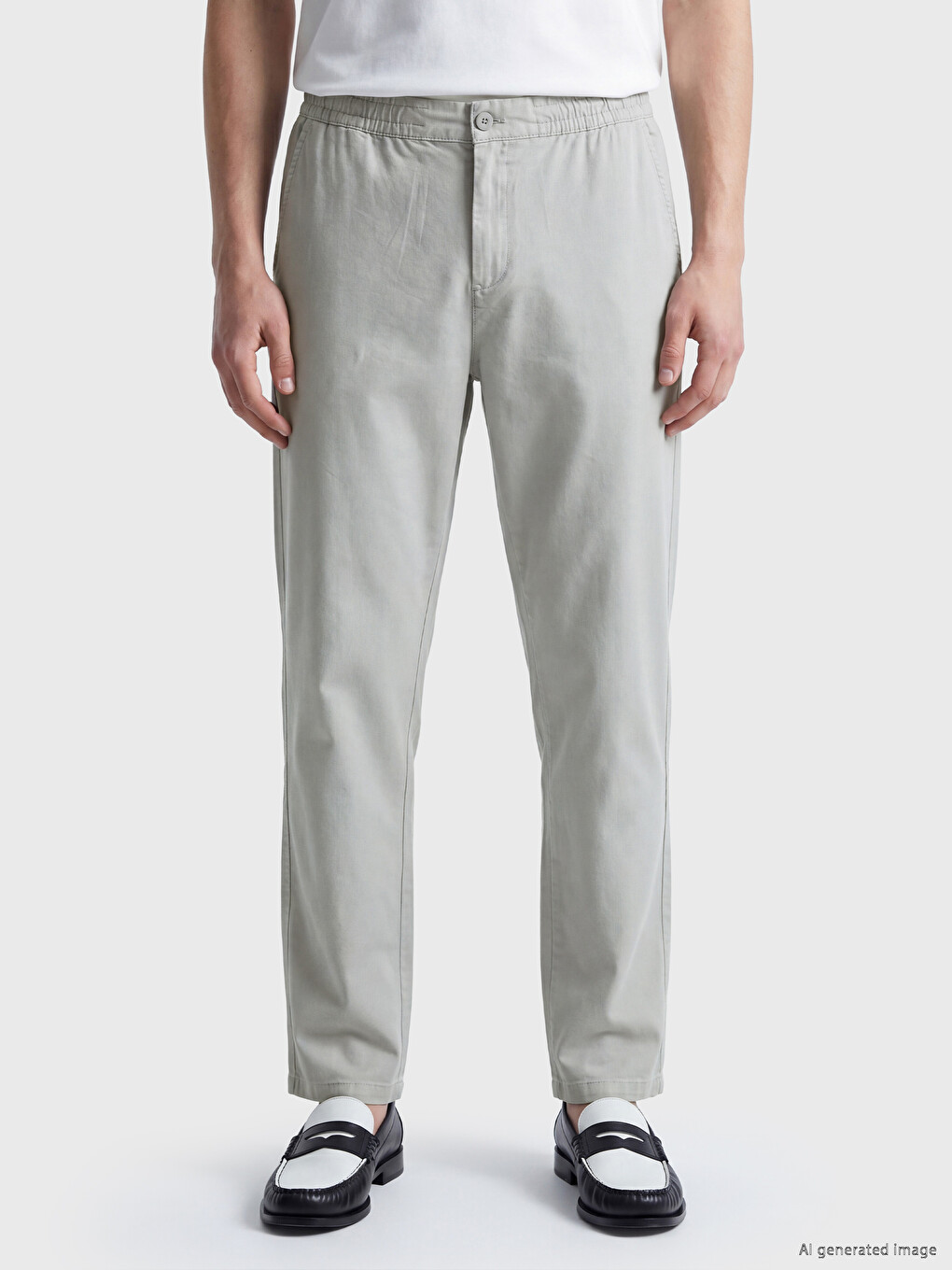 Gri Relax Fit Armürlü Erkek Pantolon-1