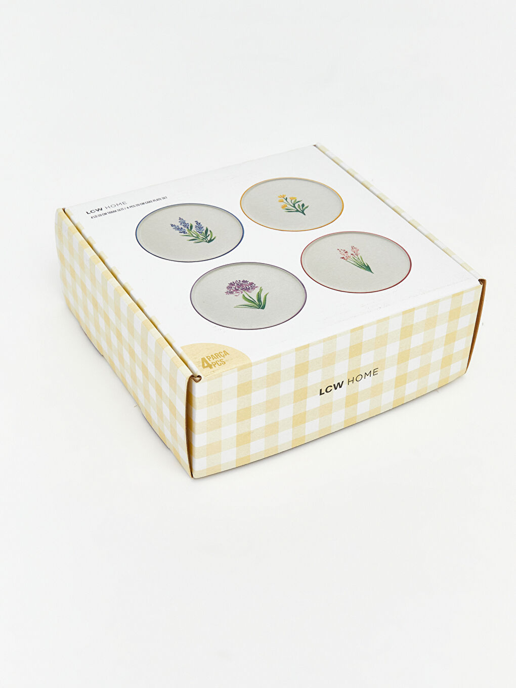 Karışık Çiçek Desenli Seramik Pasta Tabağı 20 cm-5