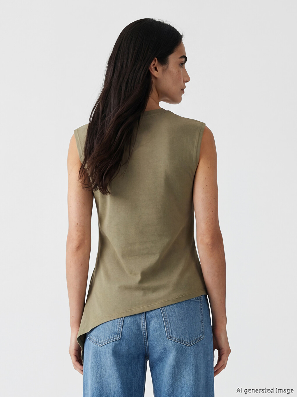 Crew Neck Tie Detail Women's T-Shirt-3