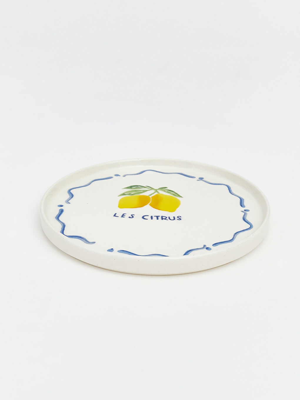 Karışık Limon Baskılı Seramik Pasta Tabağı 4'lü 20 cm-2