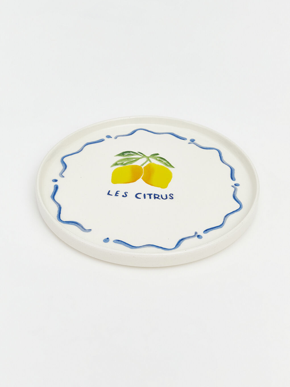 Karışık Limon Baskılı Seramik Pasta Tabağı 4'lü 20 cm-4