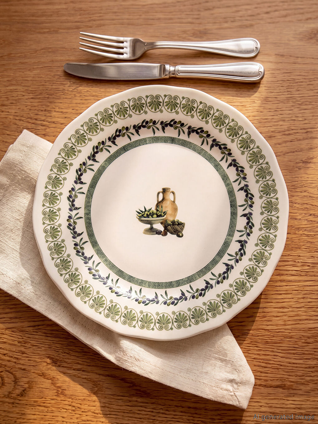 Karışık Zeytin Baskılı Porselen Tabak 27 cm