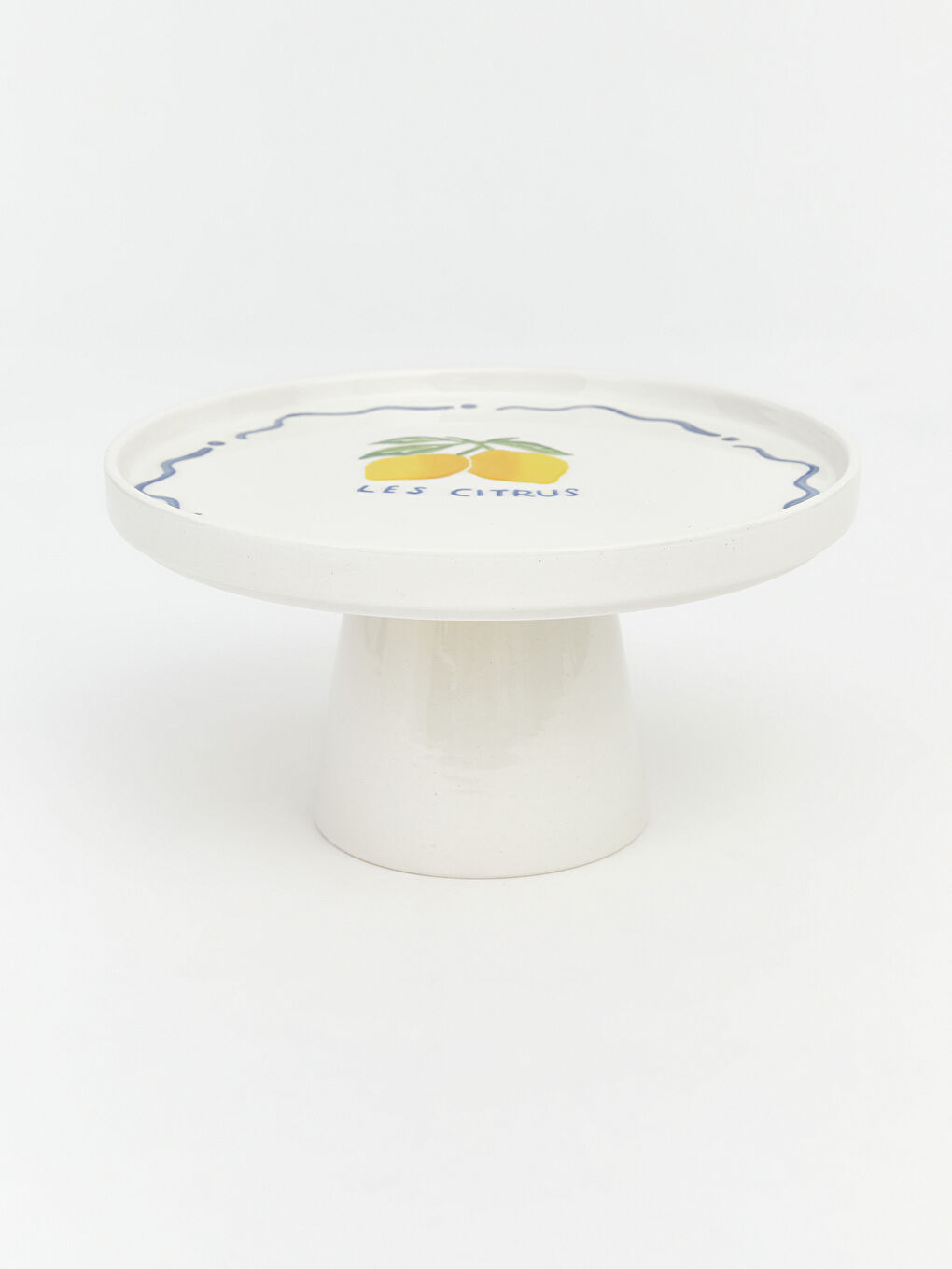 Karışık Yuvarlak Limon Baskılı Seramik Ayaklı Sunumluk-3