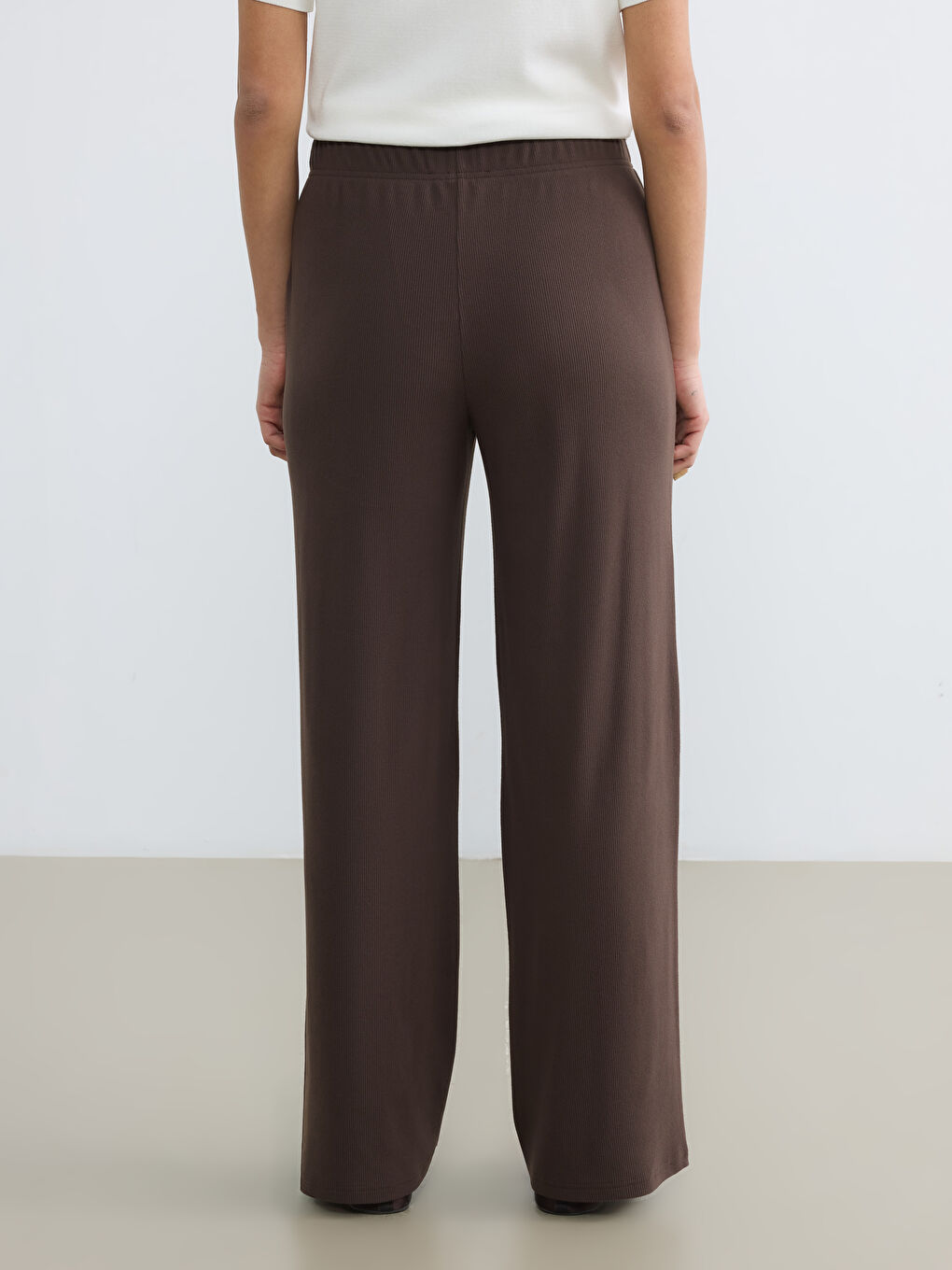 Женщины Коричневый Брюки-3