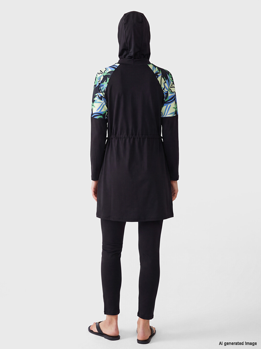 Шарен Конзервативен Костим За Капење Со Висока Јака За Жени, Сет-3