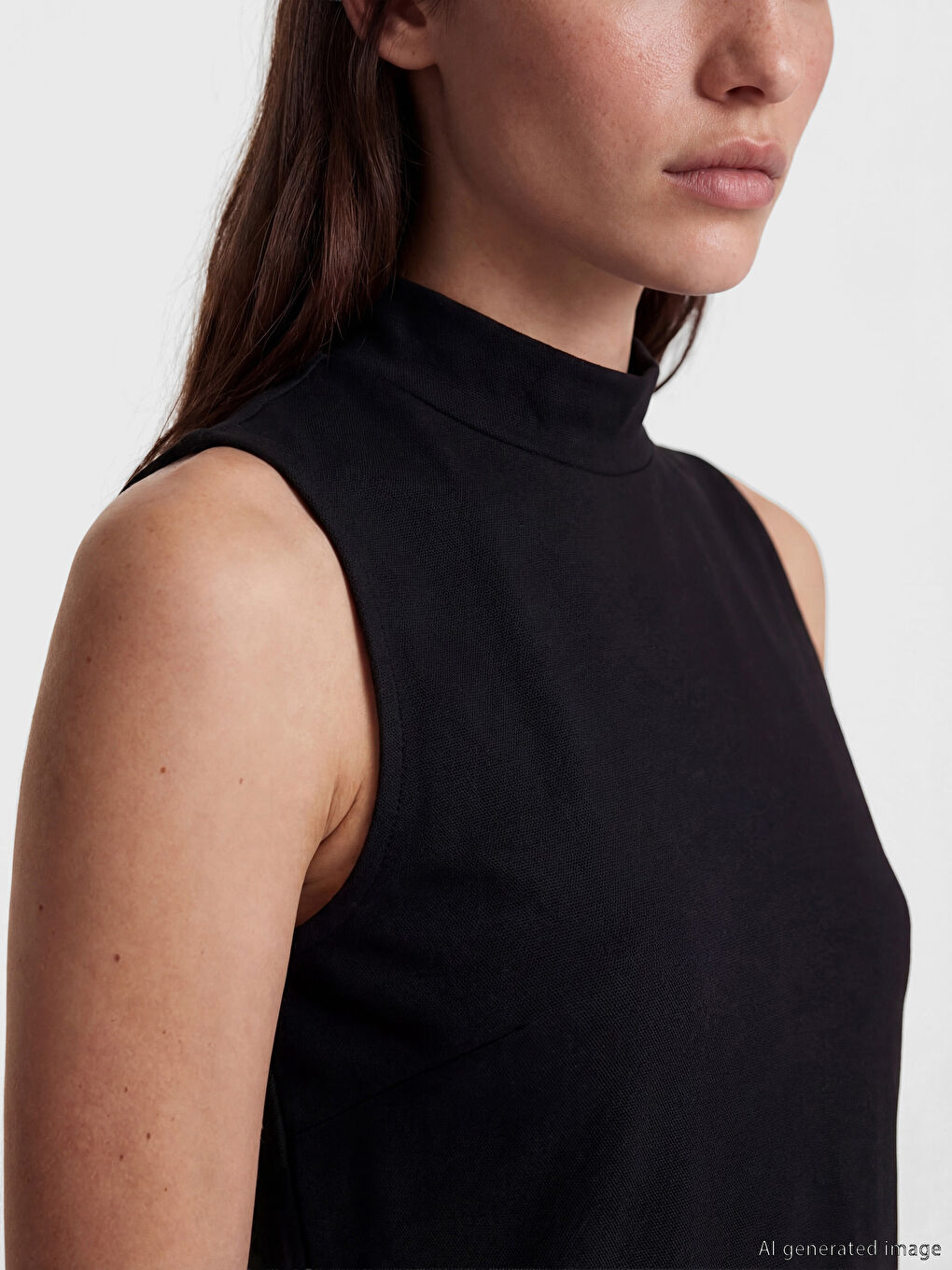 მაღალი საყელო ქალის ჟილეტი-2