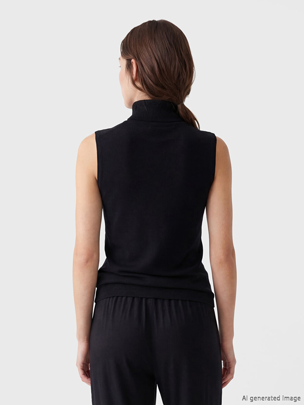 მაღალი საყელო ქალის ჟილეტი-3