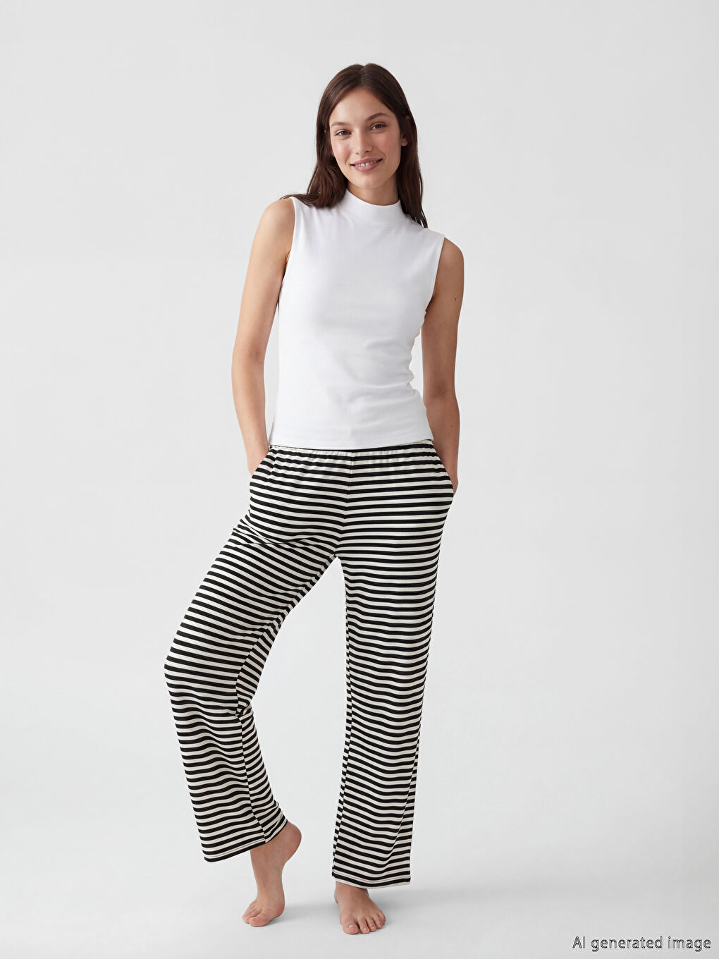 Beyaz Dik Yaka Kadın Atlet-1