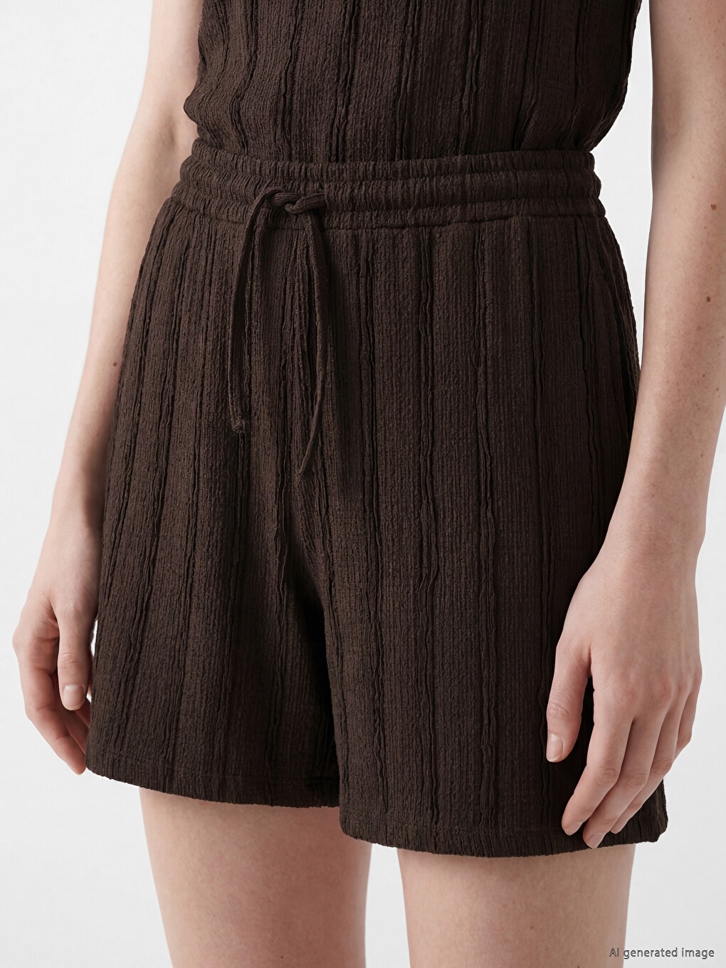 Elastic Waist Striped Women's Shorts-2