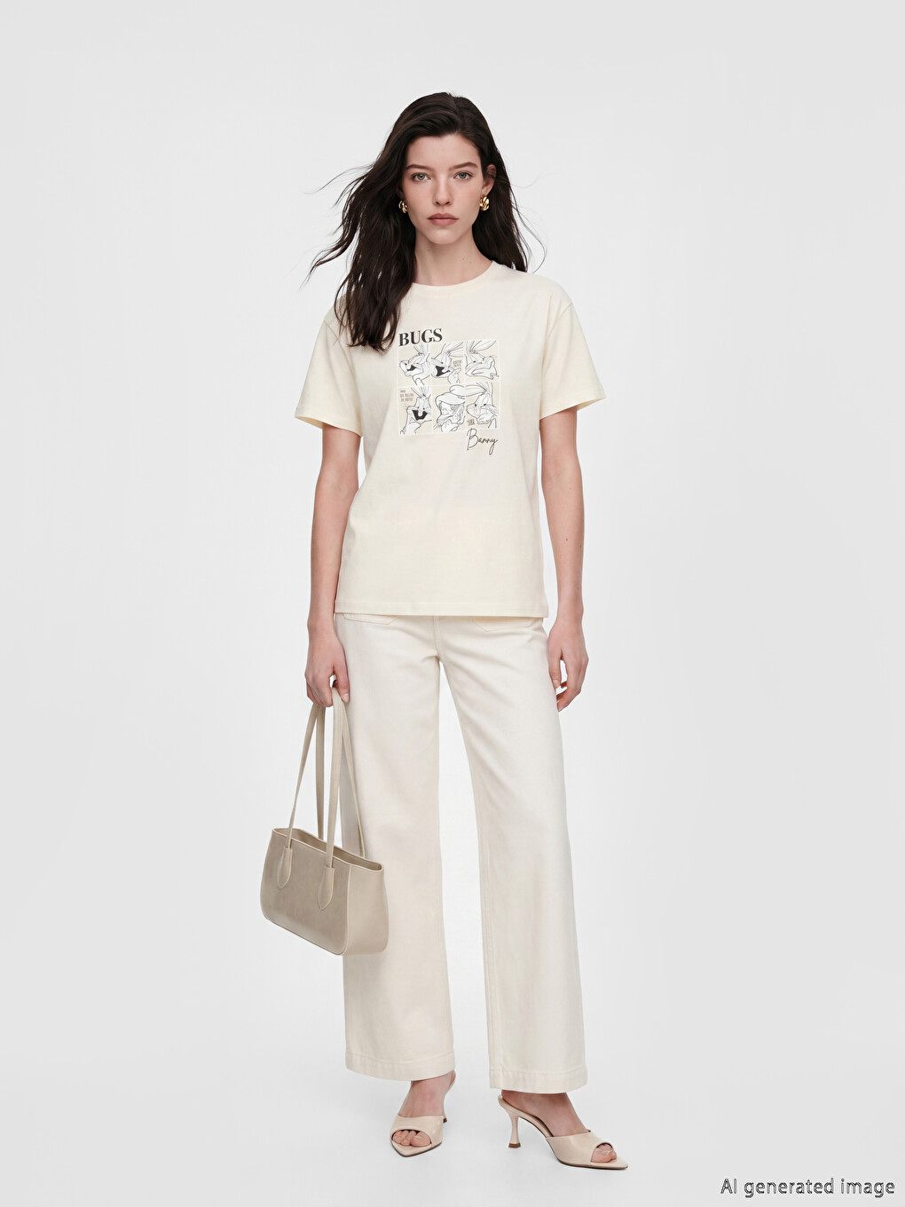 Woman Beige T-shirt-1
