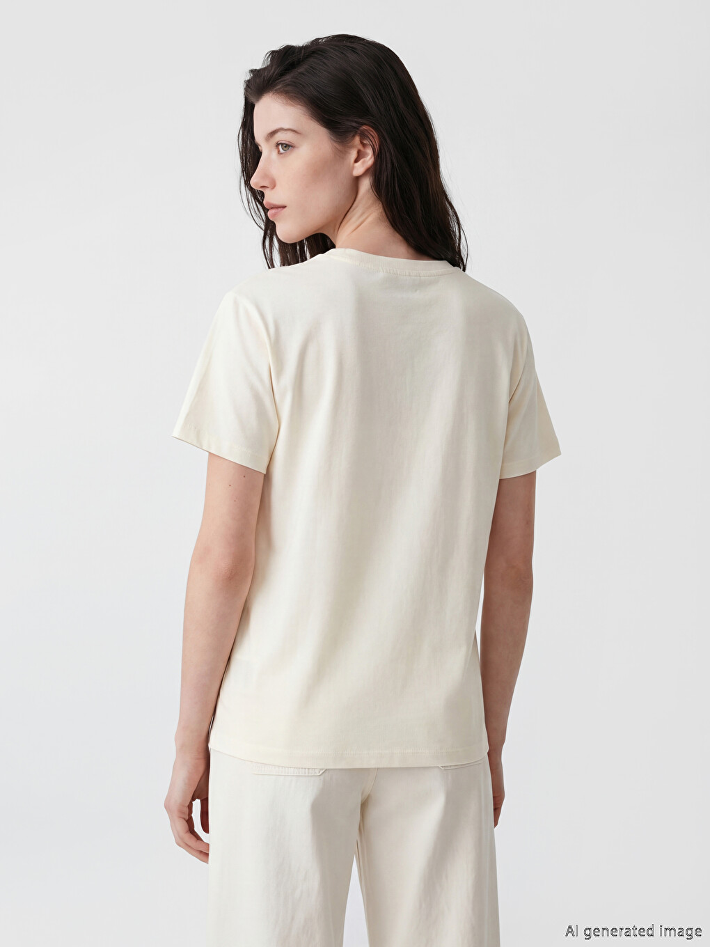 Woman Beige T-shirt-3