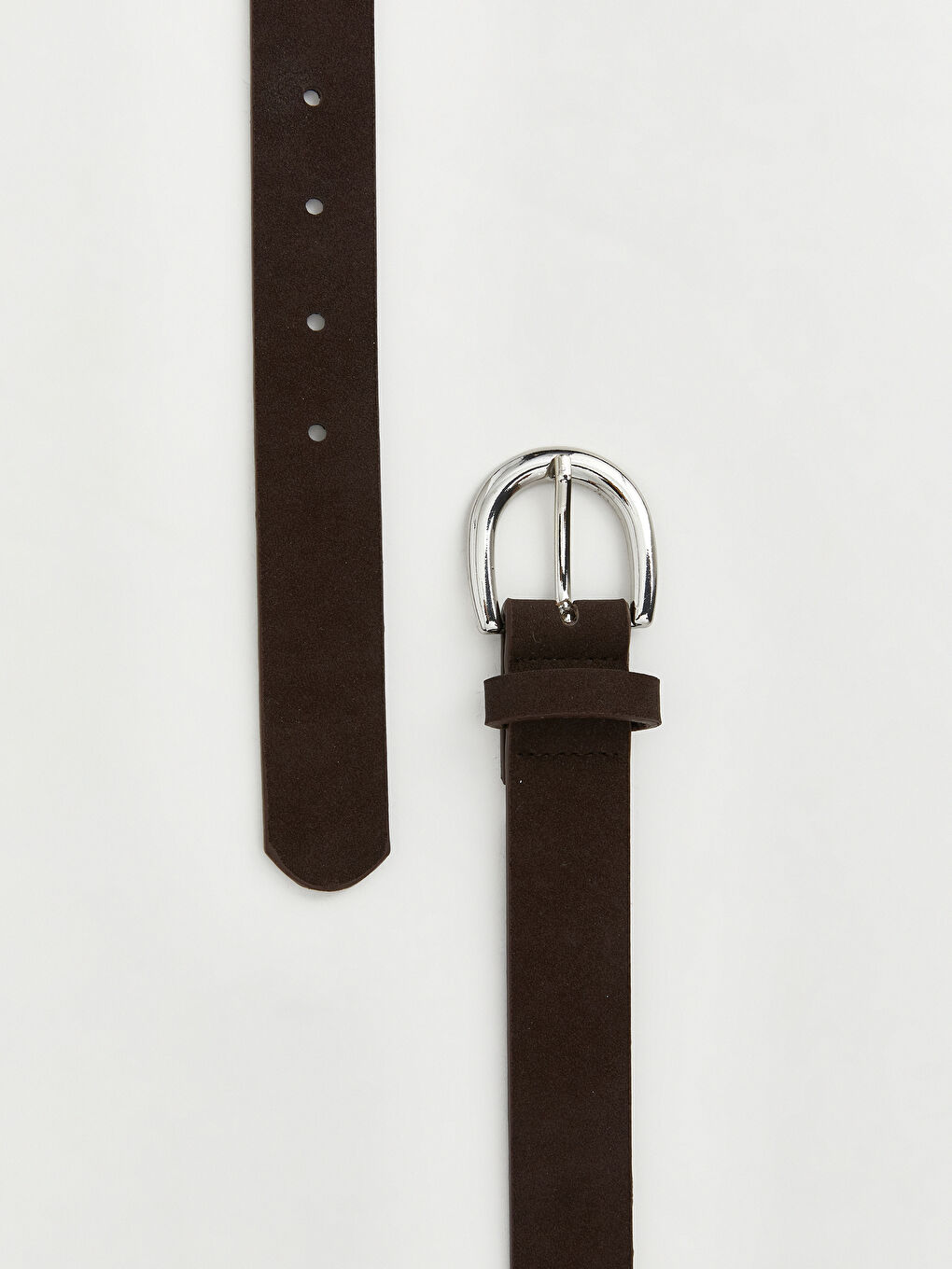 Kahverengi Süet Görünümlü Kadın Kemer -2