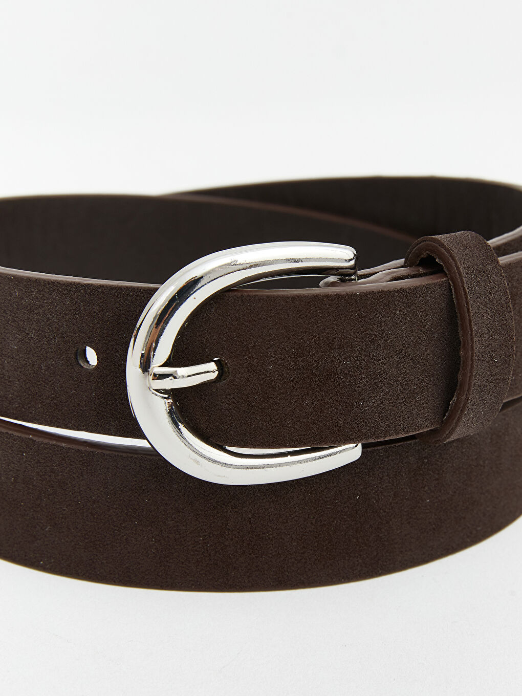 Kahverengi Süet Görünümlü Kadın Kemer -3