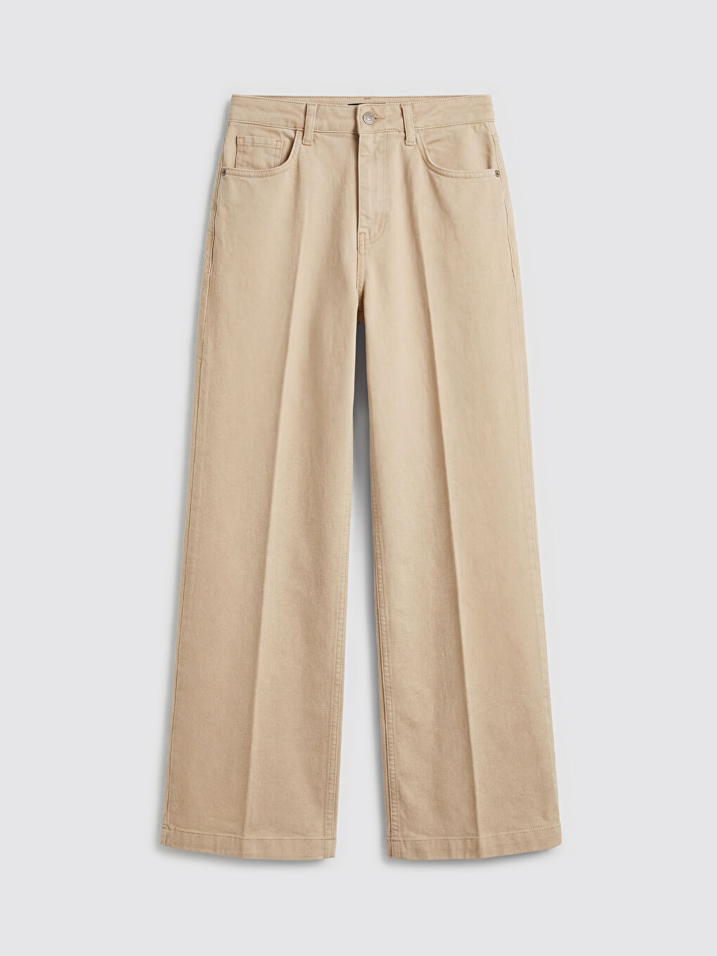 Bej Wideleg Kadın Jean Pantolon