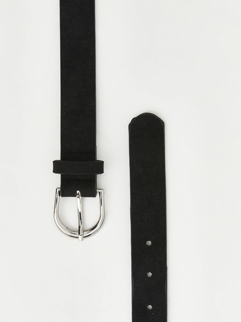 Siyah Süet Görünümlü Kadın Kemer 2'li-2