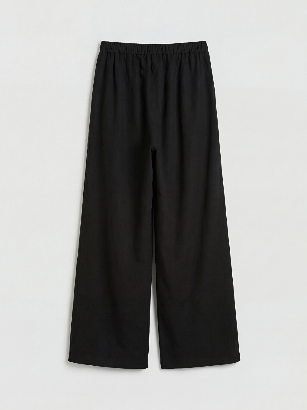Elastic Waist Linen Blend Women's Trousers-5