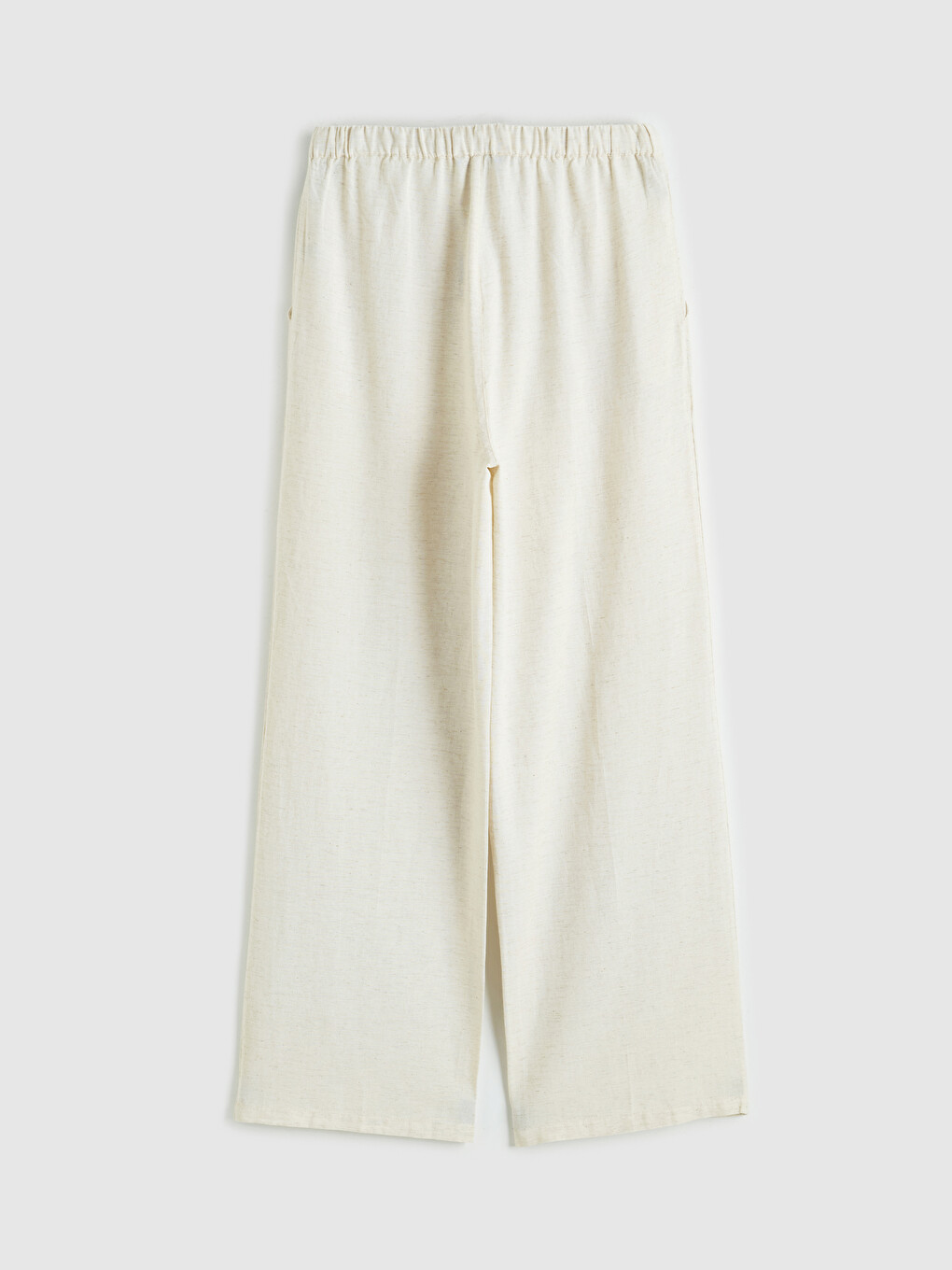 Elastic Waist Linen Blend Women's Trousers-5