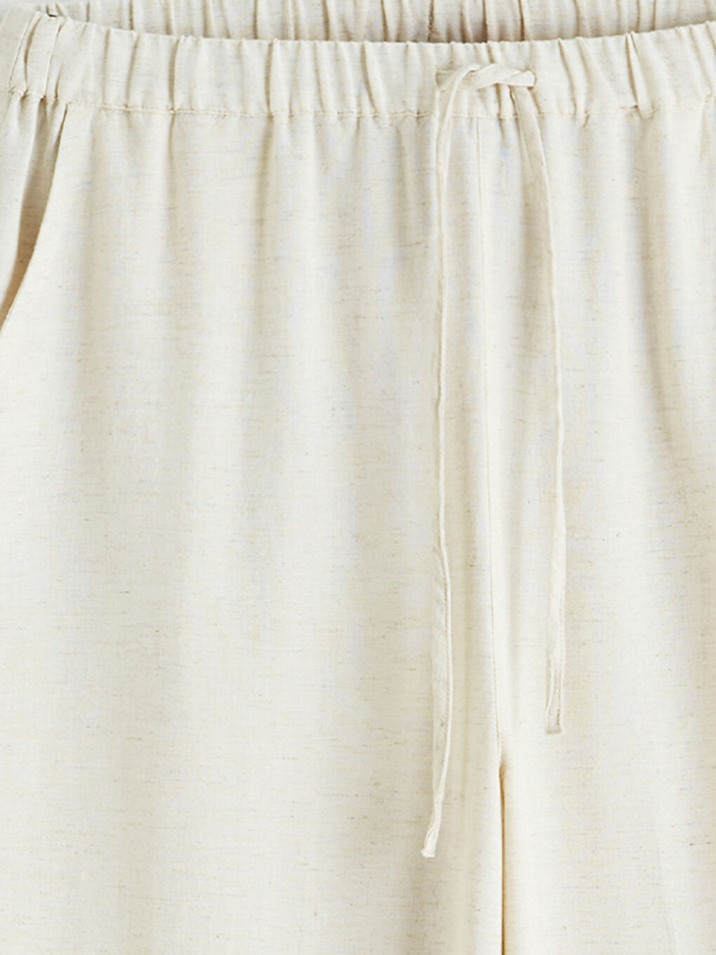 Elastic Waist Linen Blend Women's Trousers-6