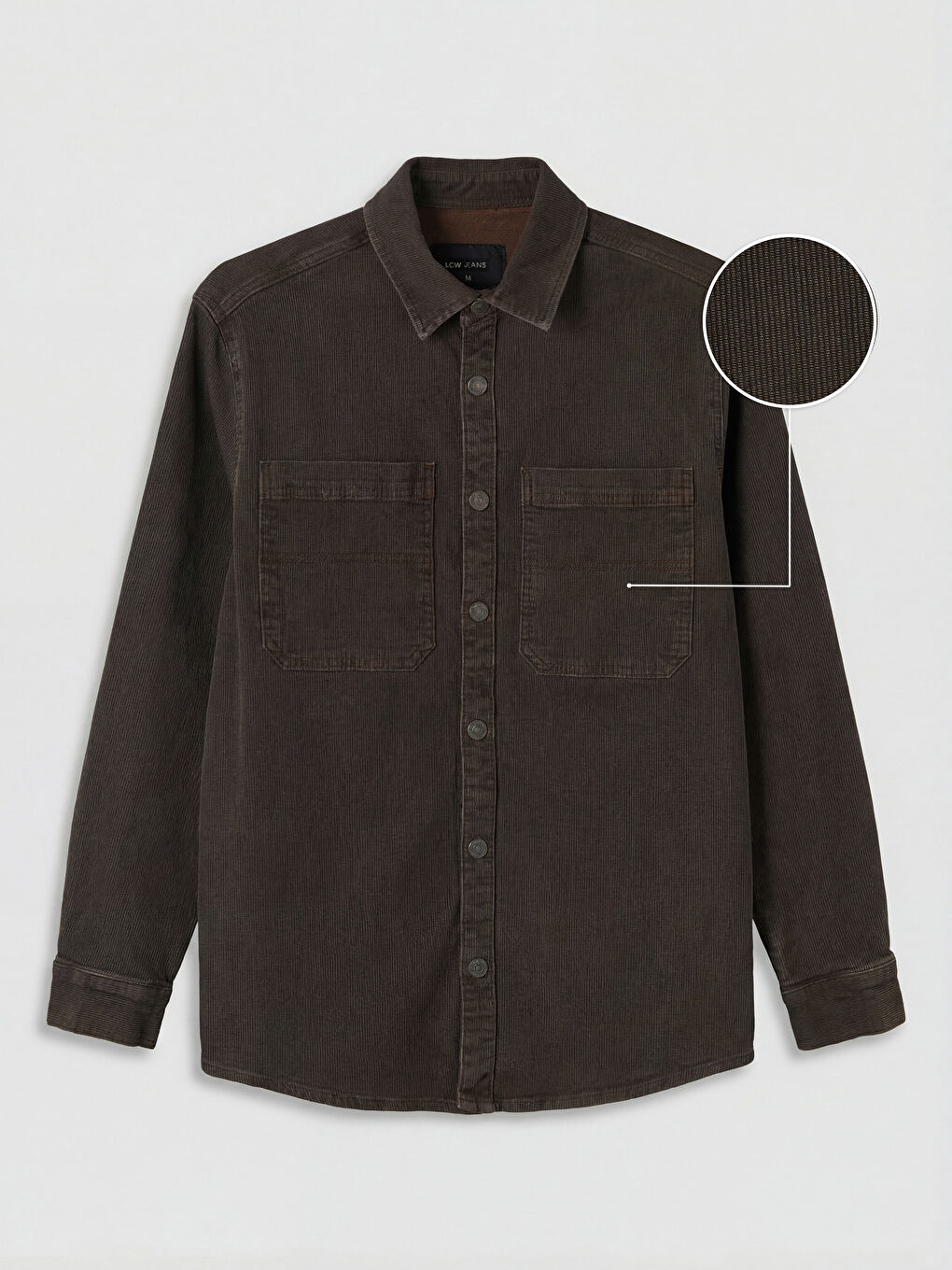 Kahverengi Regular Fit Erkek Jean Gömlek