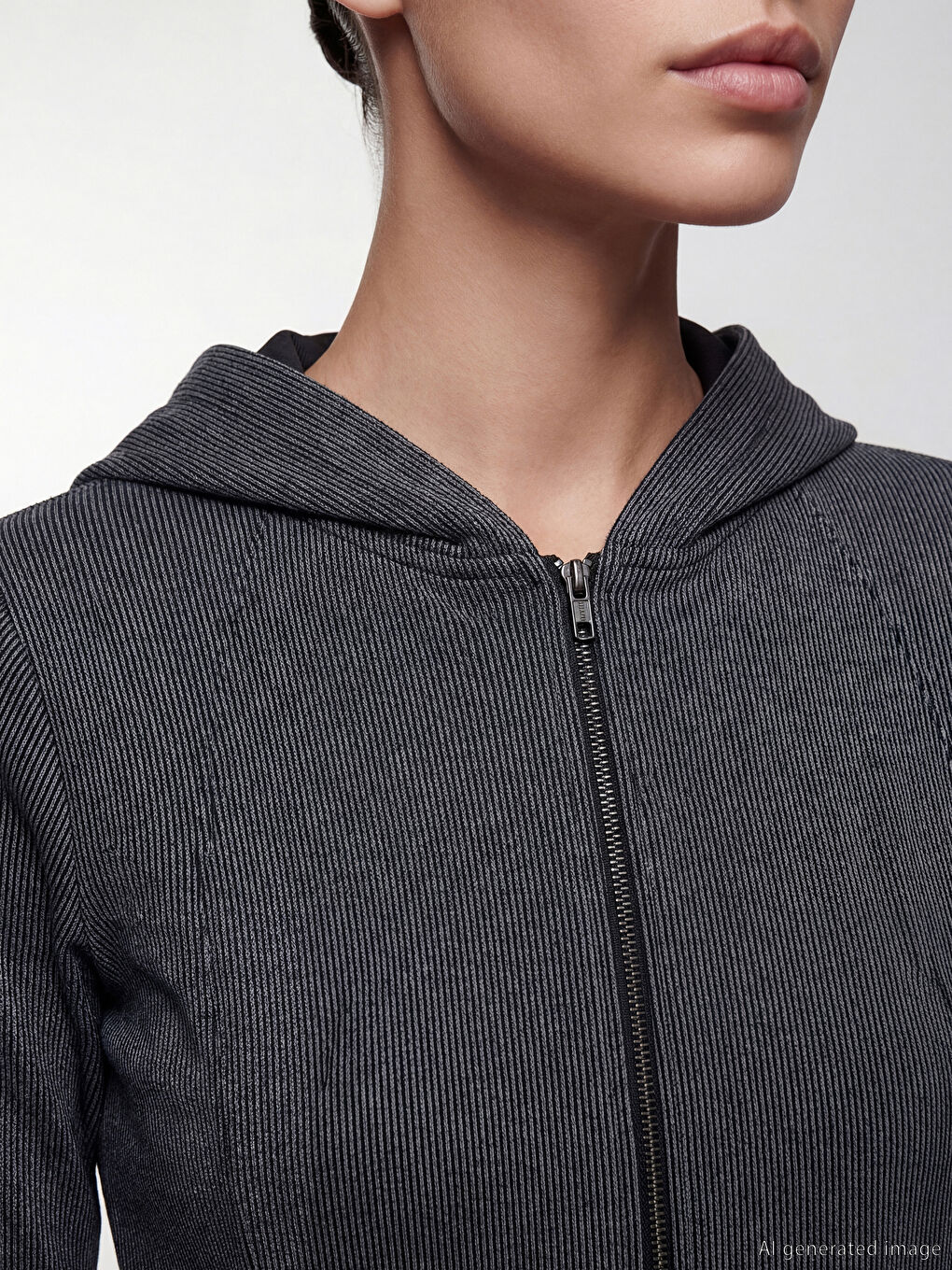 Женская мягкая толстовка на молнии с капюшоном и отверстиями для больших пальцев-2