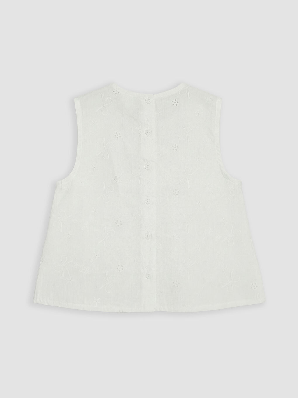 Beyaz Fiyonklu Nakışlı Kız Çocuk Bluz-1