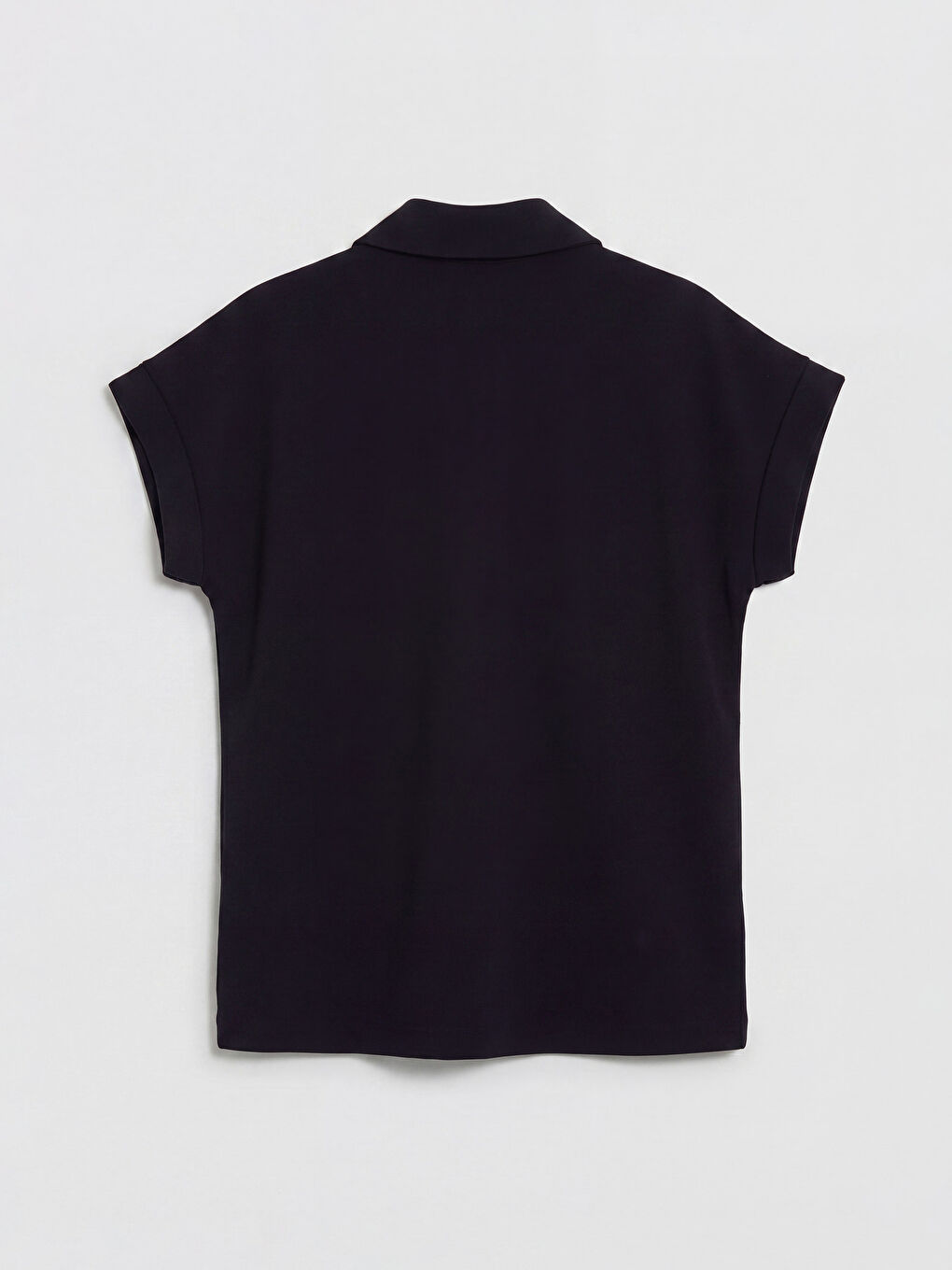 Siyah Kısa Kollu Oversize Kadın Gömlek-1