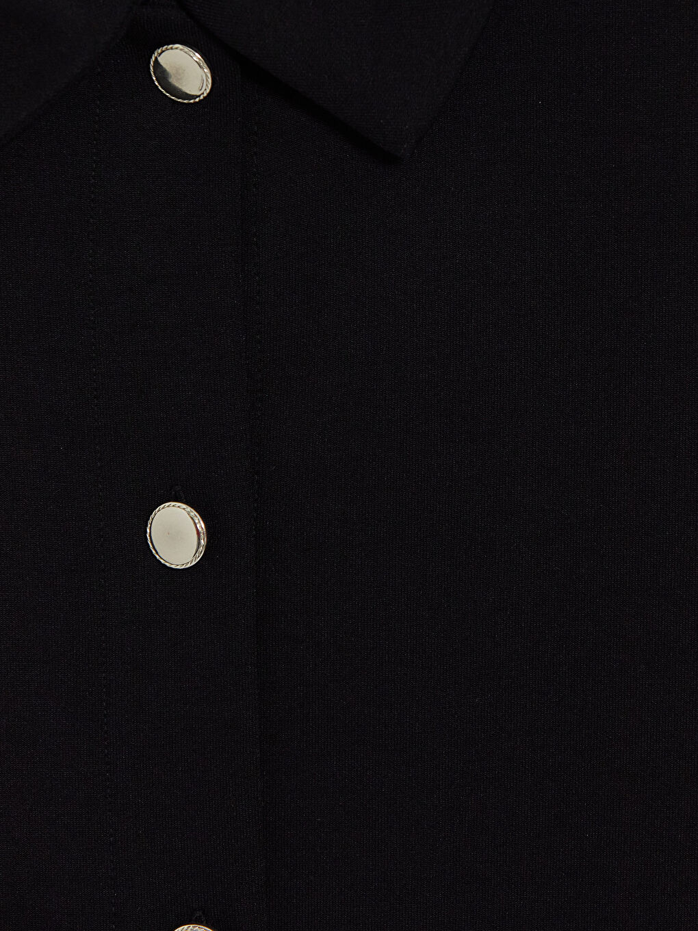 Siyah Kısa Kollu Oversize Kadın Gömlek-2