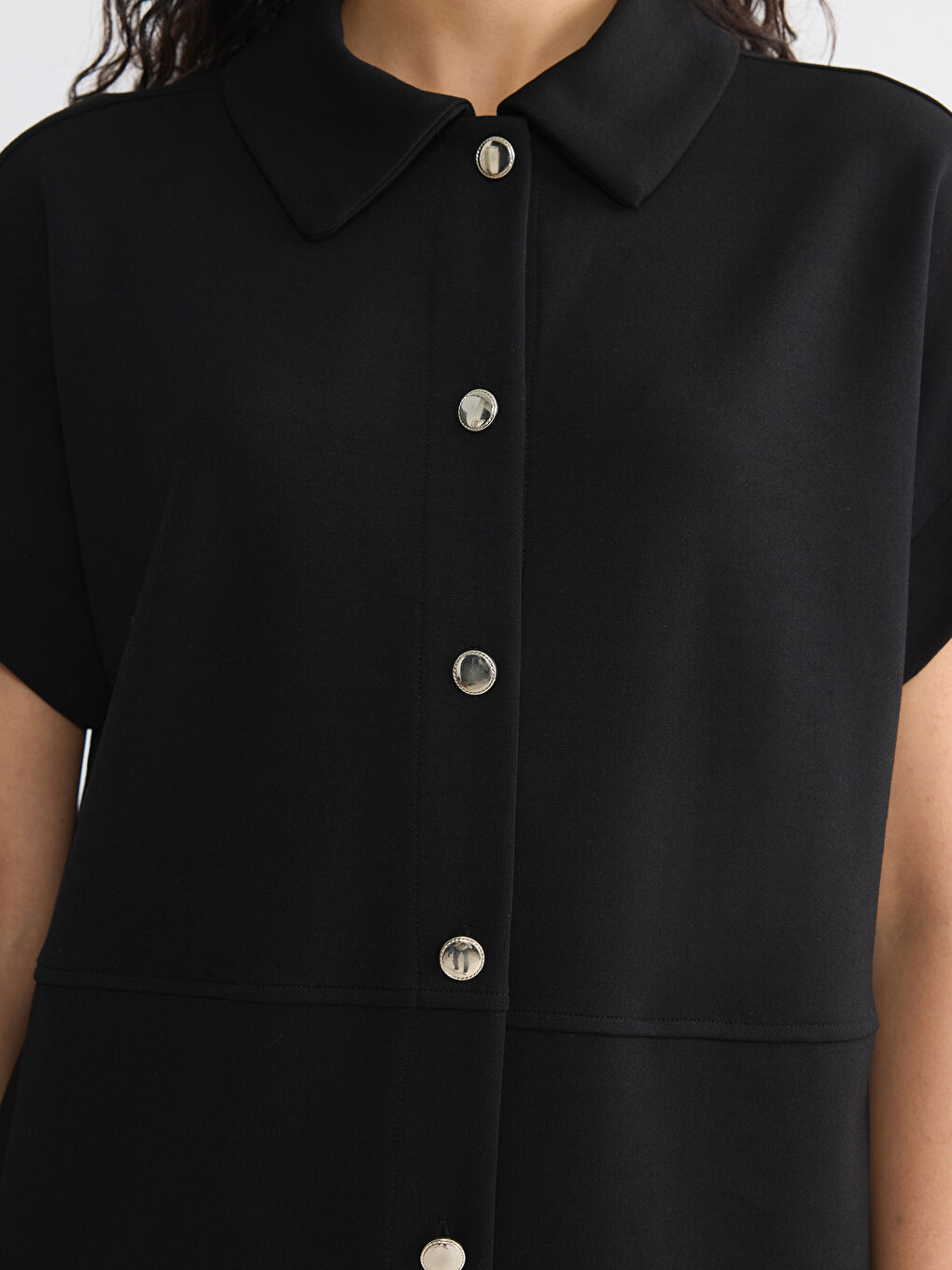 Short Sleeve Oversize Women's Shirt-2