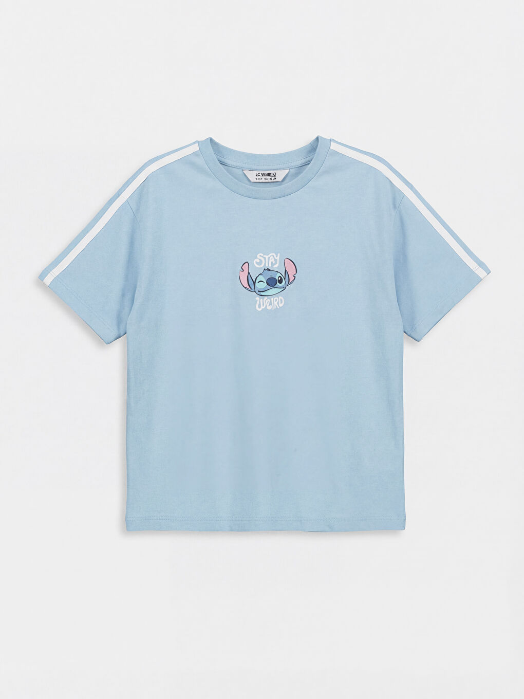 Mavi Stitch Baskılı Kız Çocuk Tişört ve Eşofman Altı-1