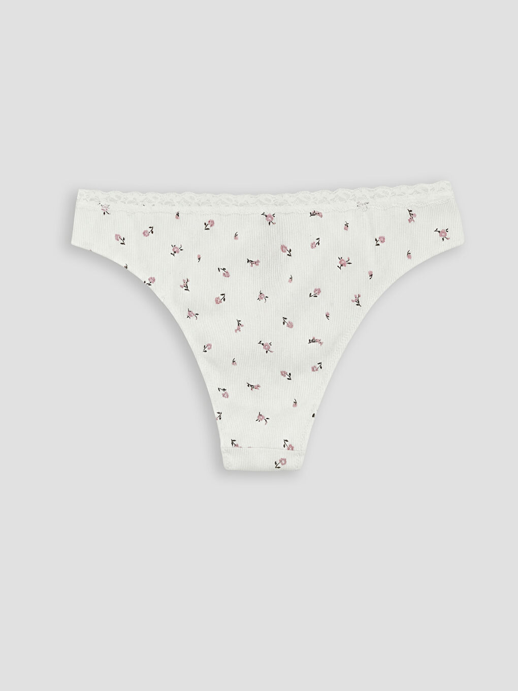 Ekru Dantel Detaylı Brazilian Külot 2'li-3