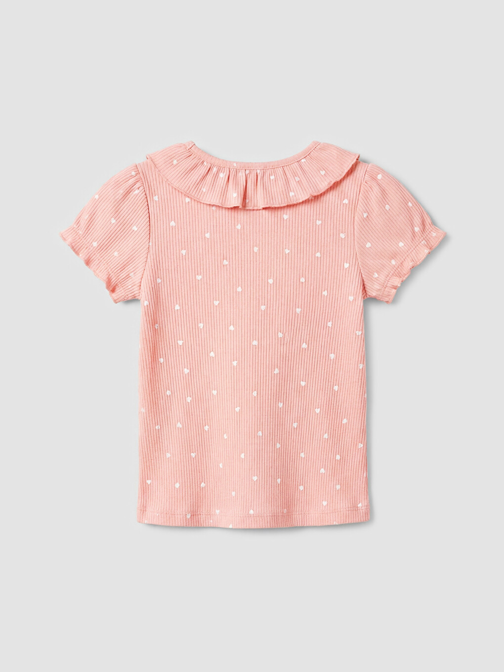 Pembe Bebe Yaka Desenli Kız Bebek Tişört-2