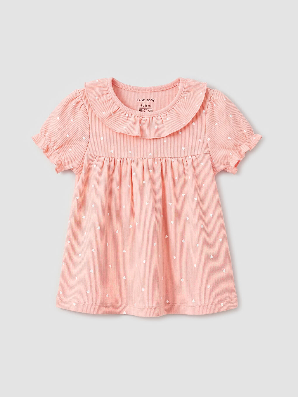 Pembe Baskılı Kız Bebek Bluz ve Tayt-1