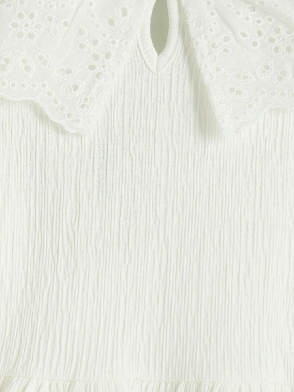 Beyaz Bebe Yaka Kız Çocuk Elbise-2