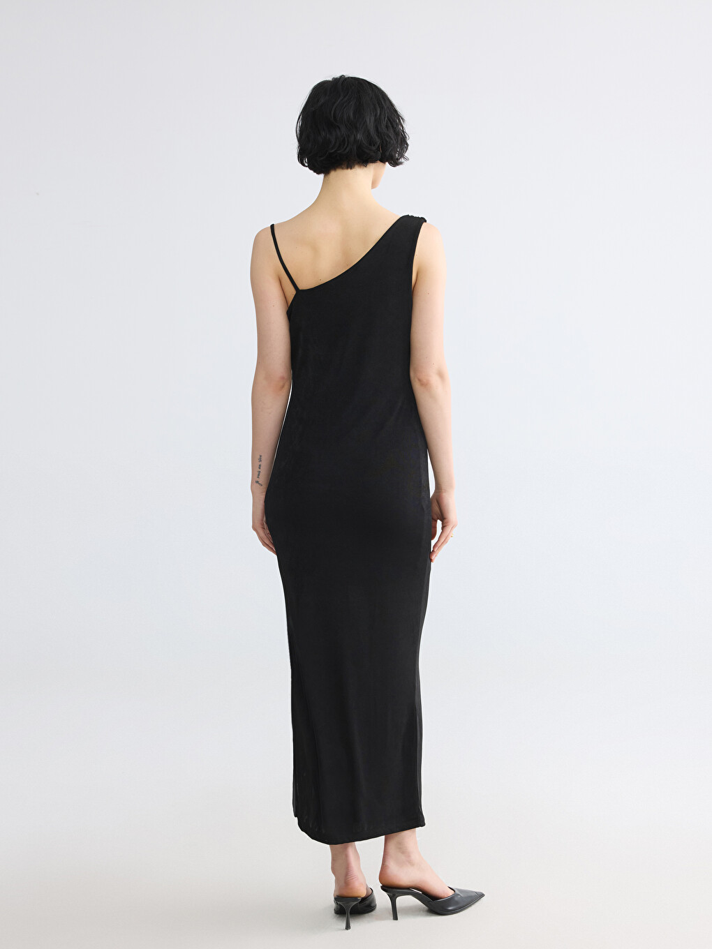 Cowl Neck Slit Bodycon Dress-3