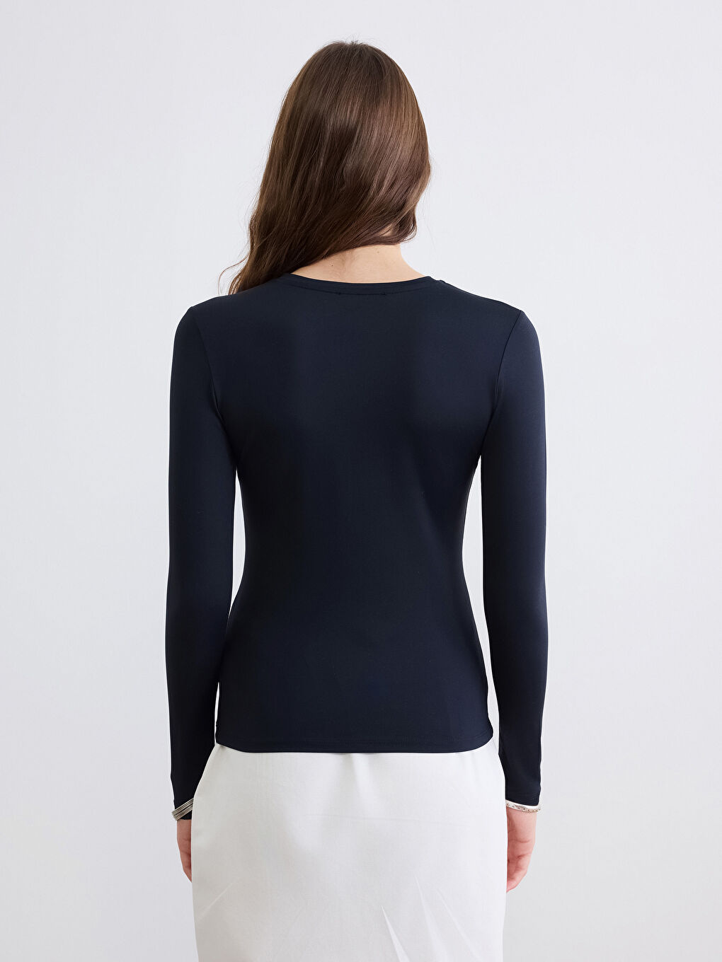 Siyah Bisiklet Yaka Kadın Body-3