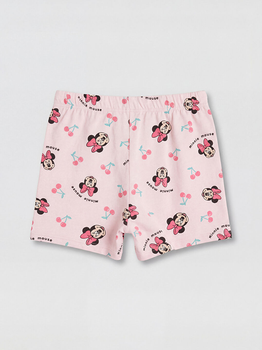 Pembe Minnie Mouse Baskılı Kız Bebek Tişört ve Şort-2