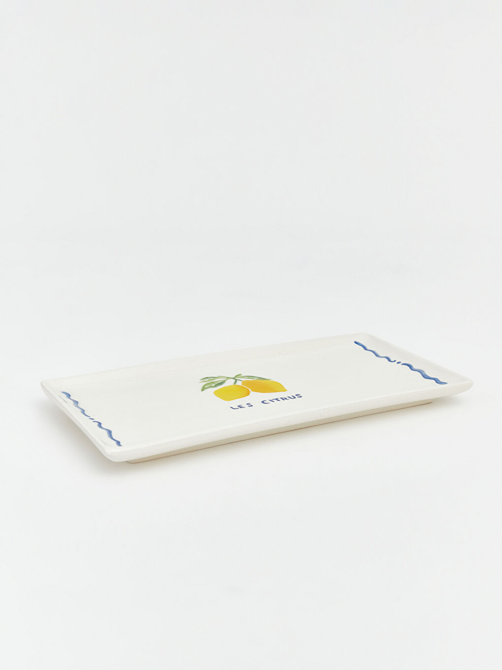 Karışık Limon Baskılı Dikdörtgen Seramik Tabak