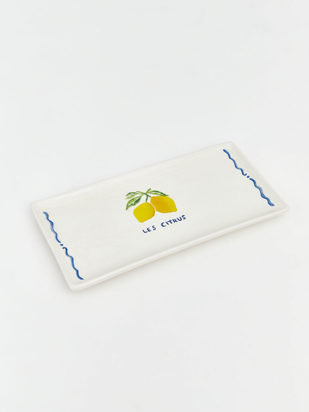 Karışık Limon Baskılı Dikdörtgen Seramik Tabak-4
