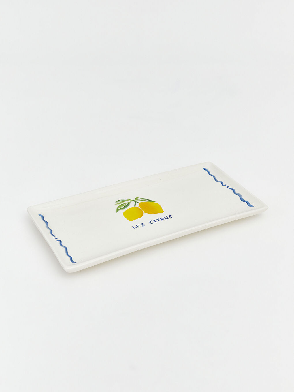 Karışık Limon Baskılı Dikdörtgen Seramik Tabak-3