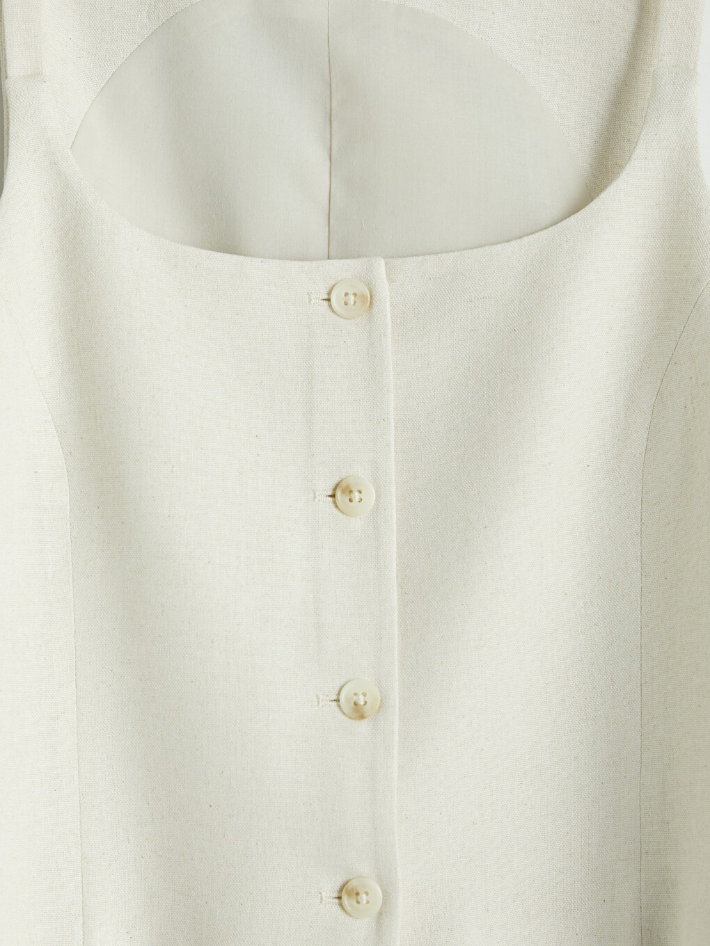 Square Neck Linen Blend Women's Waistcoat-6