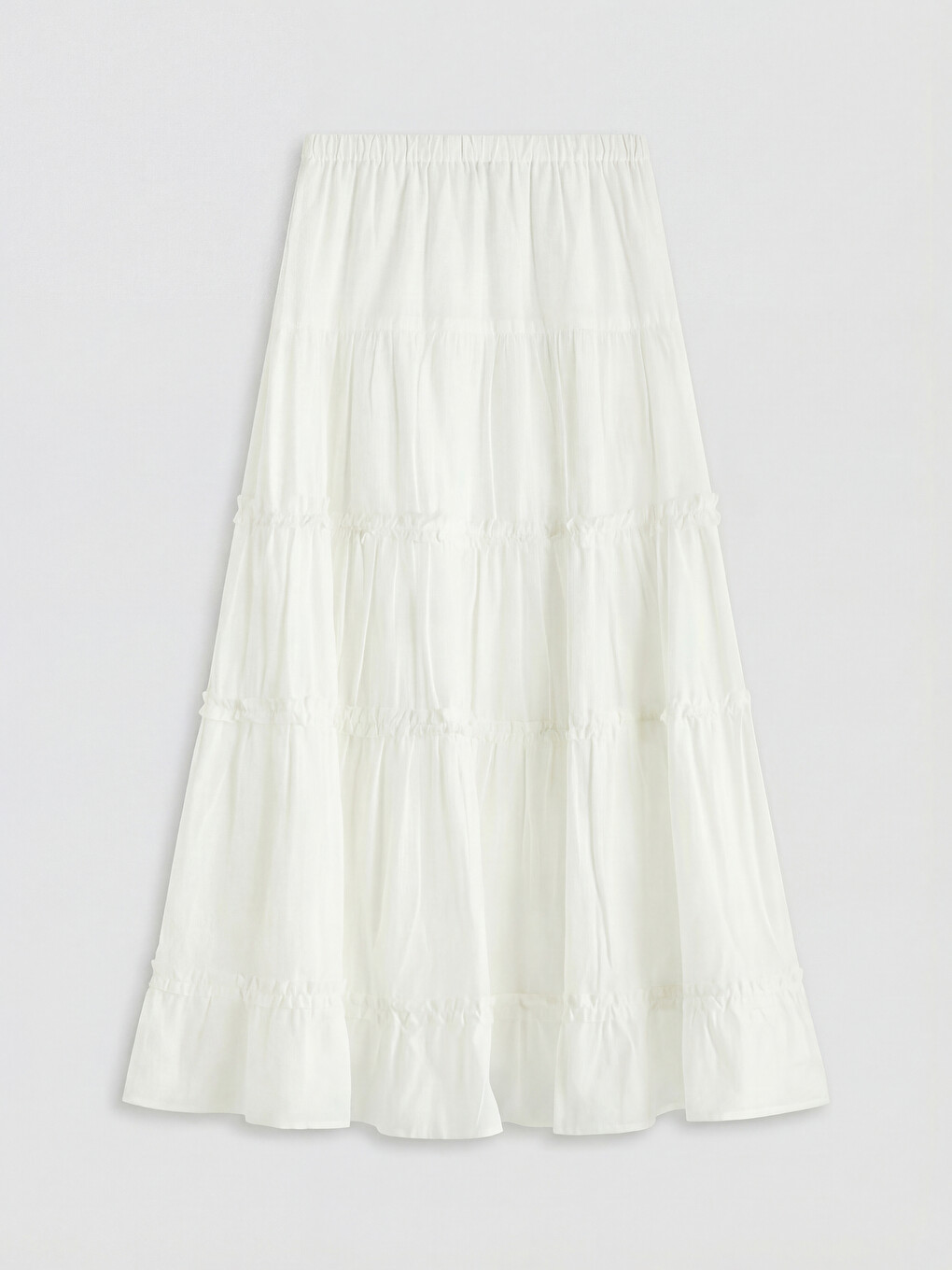 Elastic Waist Poplin Layered Skirt-6