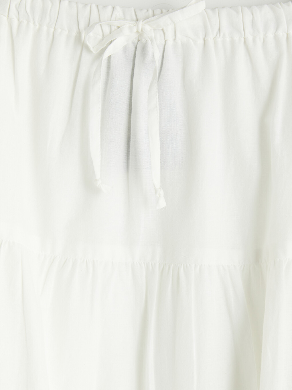 Elastic Waist Poplin Layered Skirt-7